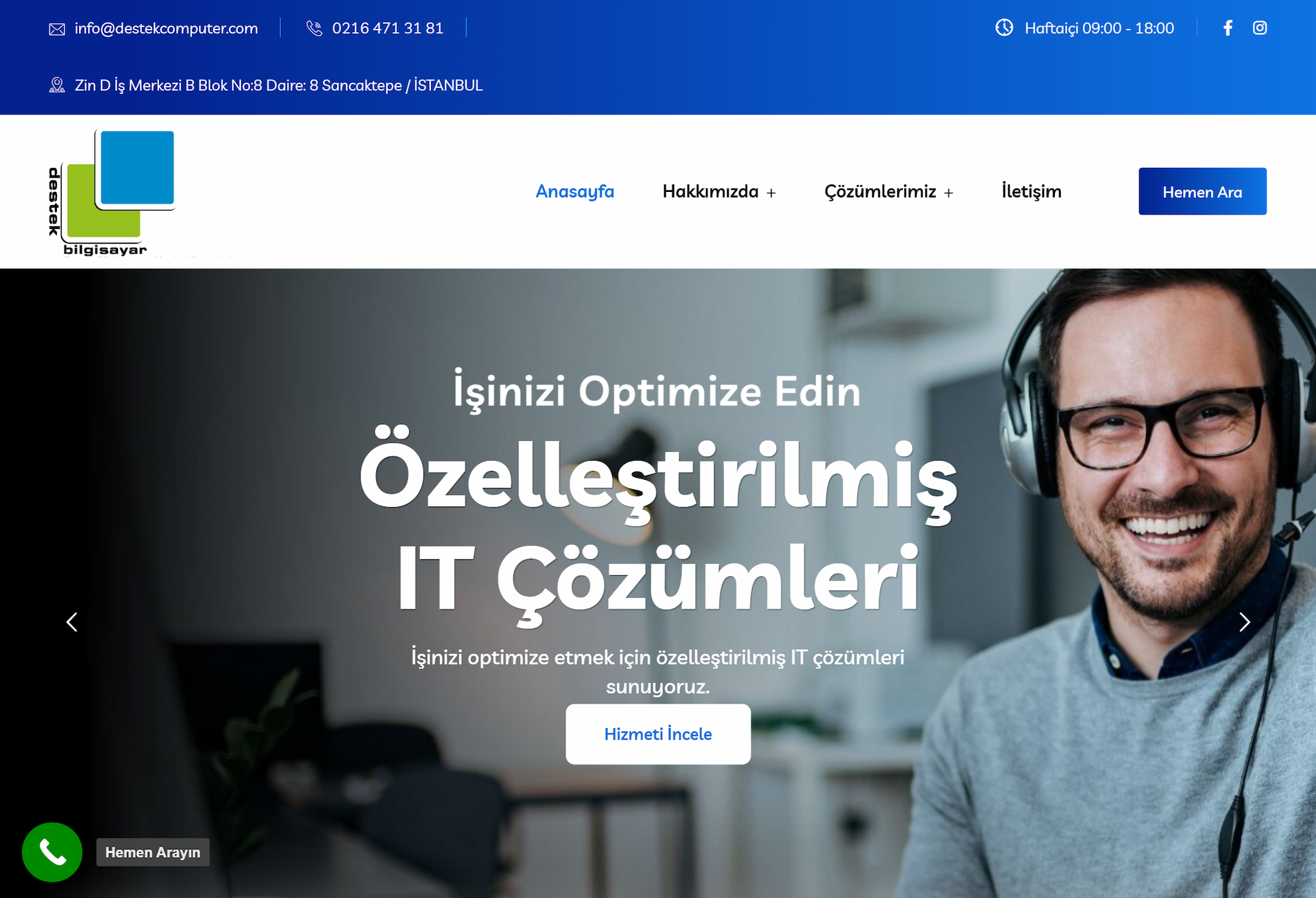 Destek Bilgisayar için Wordpress altyapısıyla hızlı ve düşük maliyetli bir web sitesi geliştirdim.